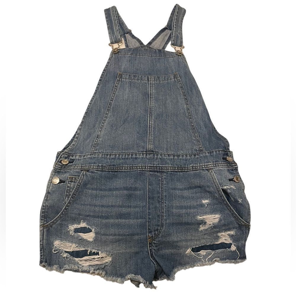 AE AMERICAN EAGLE shorts short overalls medium denim